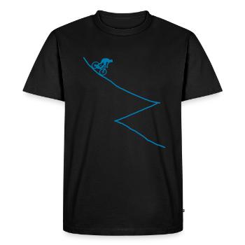 Mountain bikers on the mountain - Men's Premium Organic T-Shirt - black - Front - Nico (187cm)