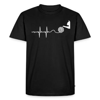 Lifeline lifeline pulse cat avec pelote de laine - T-shirt Premium bio Homme - noir - Devant - Nico (187cm)