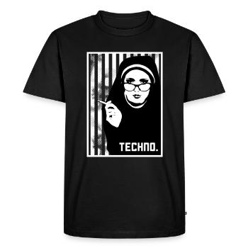 Techno Gabber Rave Electric Breakbeat Tech House - Men's Premium Organic T-Shirt - black - Front - Nico (187cm)