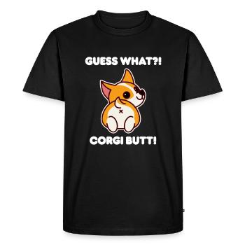 Cute corgi lover gift - Men's Premium Organic T-Shirt - black - Front - Nico (187cm)