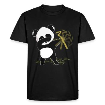 tamponner le panda - cadeau d'ours panda en bambou - T-shirt Premium bio Homme - noir - Devant - Nico (187cm)