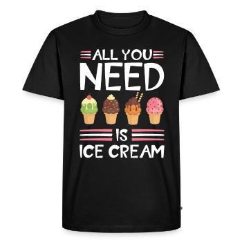 Crème glacée crème glacée nourriture drôle disant - T-shirt Premium bio Homme - noir - Devant - Nico (187cm)