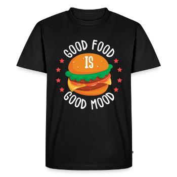 Fast food hamburger burger - Men's Premium Organic T-Shirt - black - Front - Nico (187cm)