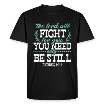 Bible verset prière Bible Jésus - T-shirt Premium bio Homme - noir - Devant - Nico (187cm)