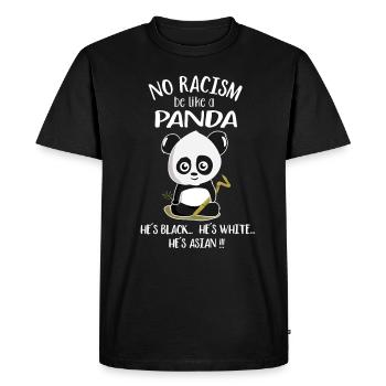 Pas de rassisme! Soyez comme un panda! Pas de racisme - T-shirt Premium bio Homme - noir - Devant - Nico (187cm)