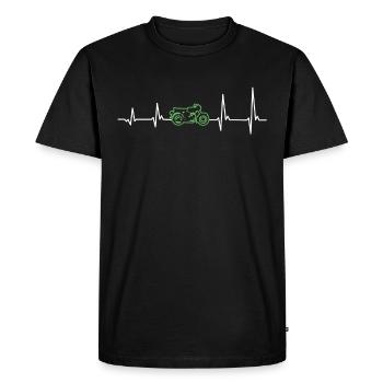 Mobylette 2 rythme battement de coeur cadeau - T-shirt Premium bio Homme - noir - Devant - Nico (187cm)