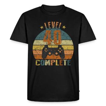40th birthday gamer, 1980, 40 years gift - Men's Premium Organic T-Shirt - black - Front - Nico (187cm)