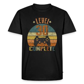 30e anniversaire gamer lvl 30 ans cadeau - T-shirt Premium bio Homme - noir - Devant - Nico (187cm)