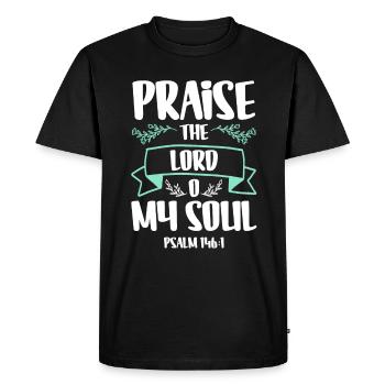 Bible verset prière Bible Jésus - T-shirt Premium bio Homme - noir - Devant - Nico (187cm)