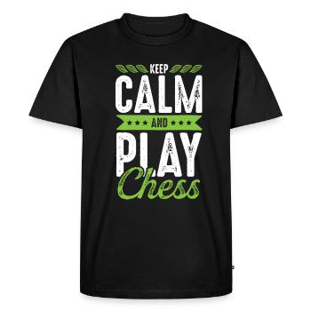 Gardez le calme des échecs - T-shirt Premium bio Homme - noir - Devant - Nico (187cm)