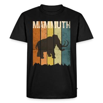Vintage sunset mammoth animal gift - Men's Premium Organic T-Shirt - black - Front - Nico (187cm)
