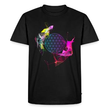 Blume des Lebens - Männer Premium Bio T-Shirt - Schwarz - Vorne - Nico (187cm)