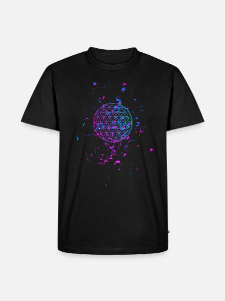 Blume des Lebens aus dem Chaos - Herre Premium økologisk T-shirt - sort