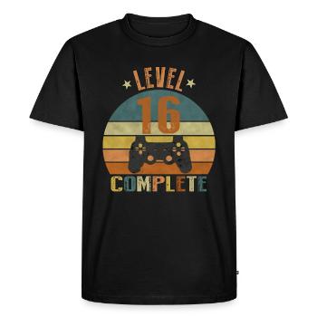 16 anniversaire gamer 16 ans cadeau - T-shirt Premium bio Homme - noir - Devant - Nico (187cm)