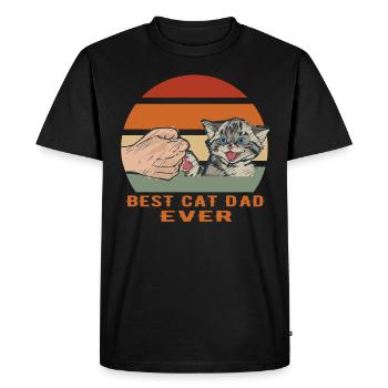 Cats Dad Best Cat Dad Ever Kittens Vintage - Men's Premium Organic T-Shirt - black - Front - Nico (187cm)