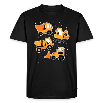 Machines de construction de camion de malaxeur de béton d'excavatrice - T-shirt Premium bio Homme - noir - Devant - Nico (187cm)