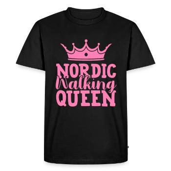 Reine de la marche nordique - T-shirt Premium bio Homme - noir - Devant - Nico (187cm)