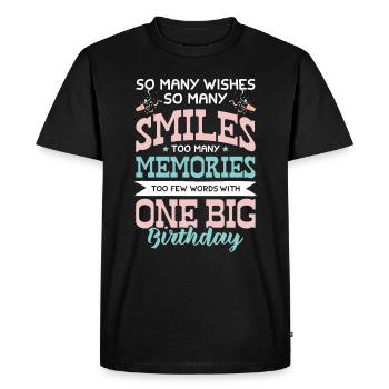 Anniversaire super - T-shirt Premium bio Homme - noir - Devant - Nico (187cm)