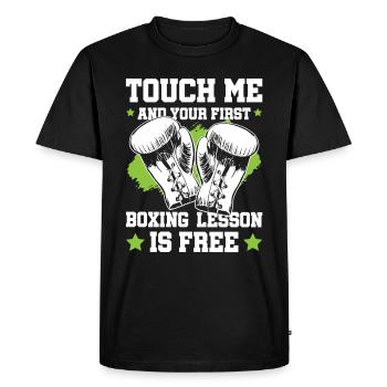 Entraîneur de boxe disant boxe - T-shirt Premium bio Homme - noir - Devant - Nico (187cm)