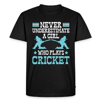 Jeu de cricket - T-shirt Premium bio Homme - noir - Devant - Nico (187cm)