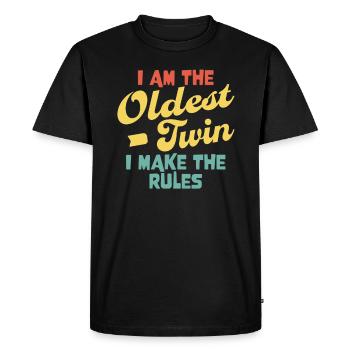 Oldest Twin - Twins Funny Matching Older Twin - Men's Premium Organic T-Shirt - black - Front - Nico (187cm)