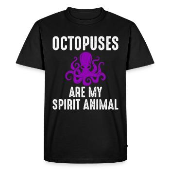 Octopus Octopus Spirit Animal - T-shirt Premium bio Homme - noir - Devant - Nico (187cm)