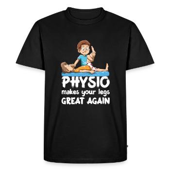 Drôle de physio makes your legs great again - T-shirt Premium bio Homme - noir - Devant - Nico (187cm)
