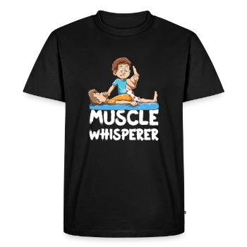 Lustiges Muskelflüsterer Physiotherapeut - Männer Premium Bio T-Shirt - Schwarz - Vorne - Nico (187cm)