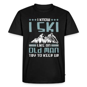 ski vieil homme - T-shirt Premium bio Homme - noir - Devant - Nico (187cm)