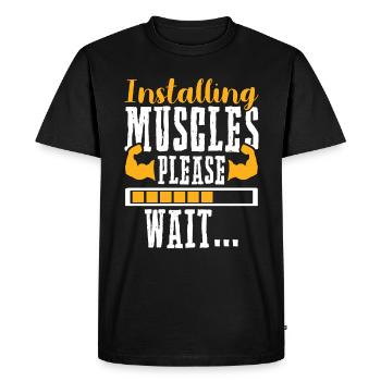 Fitness Muscles Gym Loading - Men's Premium Organic T-Shirt - black - Front - Nico (187cm)
