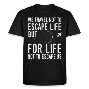 Travel time out - Men's Premium Organic T-Shirt - black - Front - Nico (187cm)