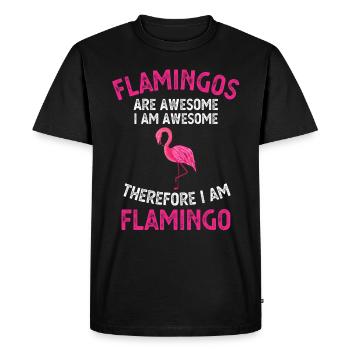 Flamingos Are Awesome Funny Flamingo Lover Gift - Men's Premium Organic T-Shirt - black - Front - Nico (187cm)