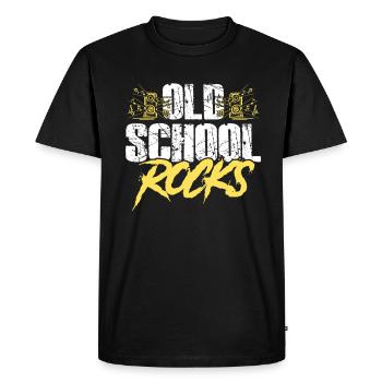 Old school rock - T-shirt Premium bio Homme - noir - Devant - Nico (187cm)