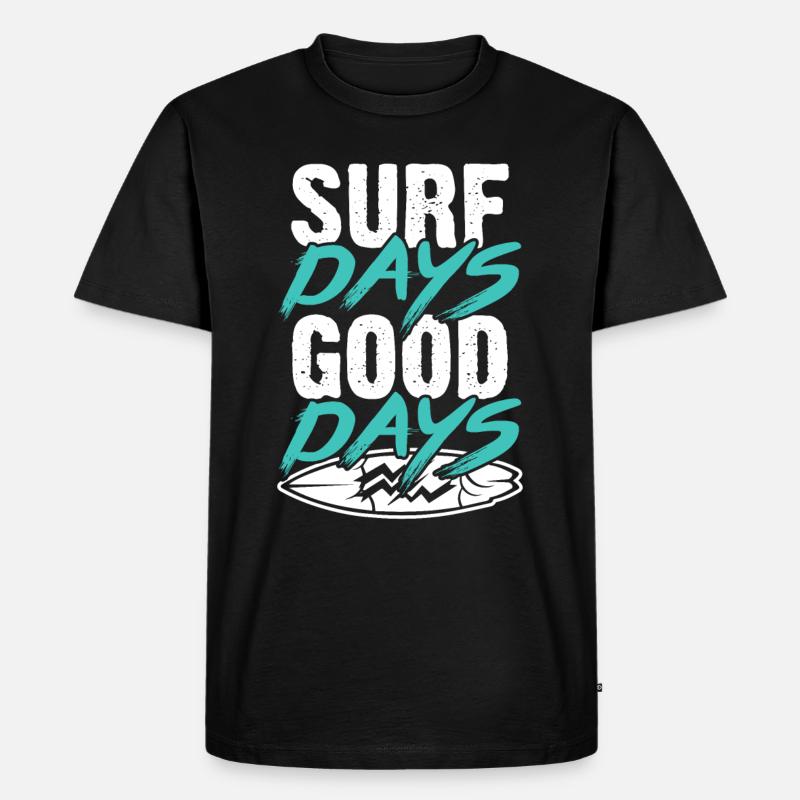 Surfing Surf - Männer Premium Bio T-Shirt - Schwarz