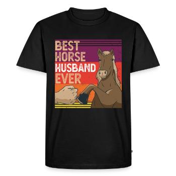 Best Horse Husband Ever Funny Vintage Horse Lover - Men's Premium Organic T-Shirt - black - Front - Nico (187cm)