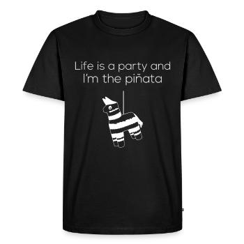 Drôle de slogan auto-dérision. ironie sarcastique - T-shirt Premium bio Homme - noir - Devant - Nico (187cm)