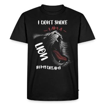 Funny snore saying I don't snore lion - Men's Premium Organic T-Shirt - black - Front - Nico (187cm)