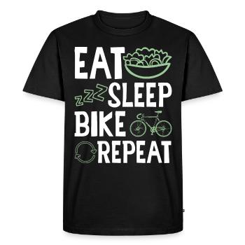 eat sleep bike repeat - Men's Premium Organic T-Shirt - black - Front - Nico (187cm)