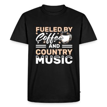 Fueled by Coffee and Country Music Lover - Men's Premium Organic T-Shirt - black - Front - Nico (187cm)