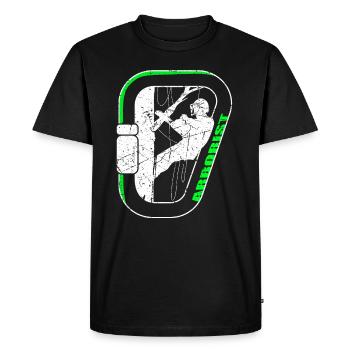 Carabiner Design Tree Care Tree Climber Arborist - Men's Premium Organic T-Shirt - black - Front - Nico (187cm)