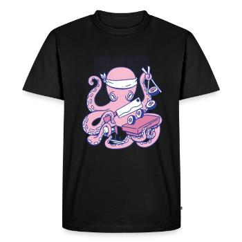 Octopus Octopus Sushi Chef Chef - Men's Premium Organic T-Shirt - black - Front - Nico (187cm)