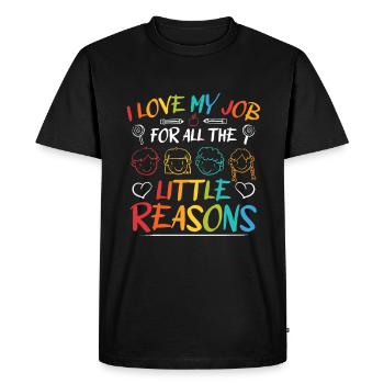 I Love My Job For All The Little Reasons Professeur - T-shirt Premium bio Homme - noir - Devant - Nico (187cm)