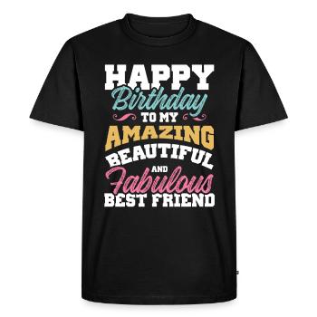 fête d’anniversaire - T-shirt Premium bio Homme - noir - Devant - Nico (187cm)