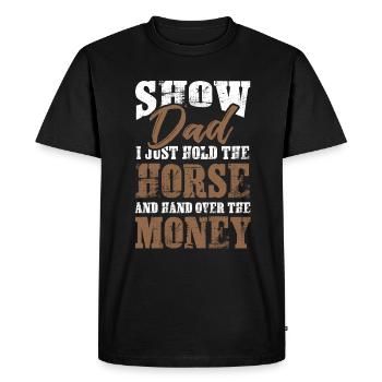 dad horse papa - Men's Premium Organic T-Shirt - black - Front - Nico (187cm)