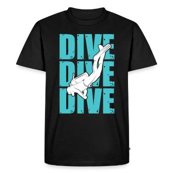 plongée plonger - T-shirt Premium bio Homme - noir - Devant - Nico (187cm)