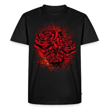 Rose Symbole Illustration Silhouette - T-shirt Premium bio Homme - noir - Devant - Nico (187cm)