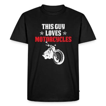 motorbike love - Men's Premium Organic T-Shirt - black - Front - Nico (187cm)