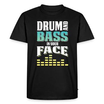drum and bass saying - Men's Premium Organic T-Shirt - black - Front - Nico (187cm)