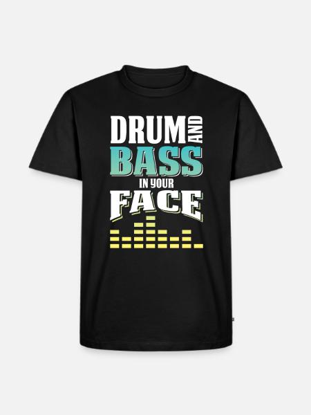 drum and bass saying - Men's Premium Organic T-Shirt - black