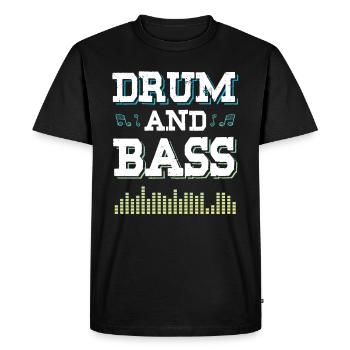 drum and bass saying - Men's Premium Organic T-Shirt - black - Front - Nico (187cm)